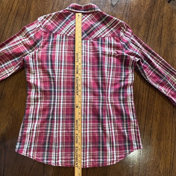 Lady Dutch NWT snap closure plaid fitted shirt with pocket embellishments sz XL - Picture 16 of 16